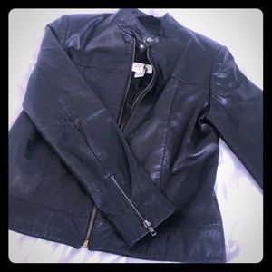 Vakko black leather jacket